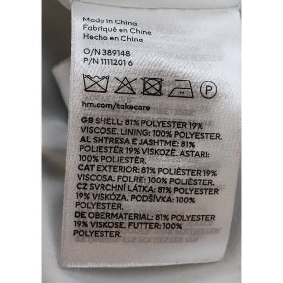 H&M Blazer Men's XL Beige Double Breasted Peak Lapel Lined Single Vented - Picture 6 of 9